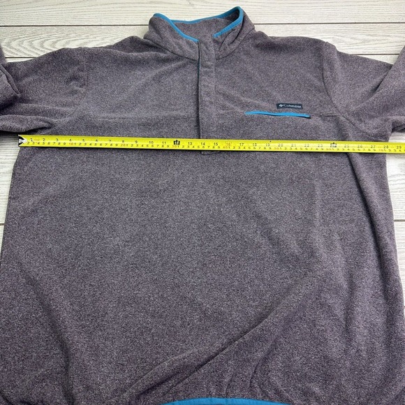 Columbia Men's XXL Fleece Long Sleeve Pullover 1/4 Snap Purple Blue Jacket - Picture 6 of 7